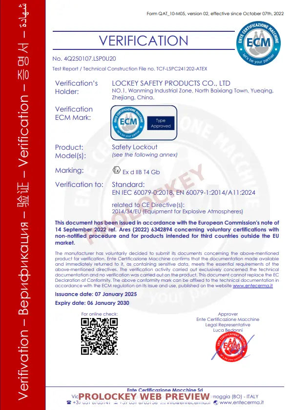 ATEX safety lockout verification protected web preview