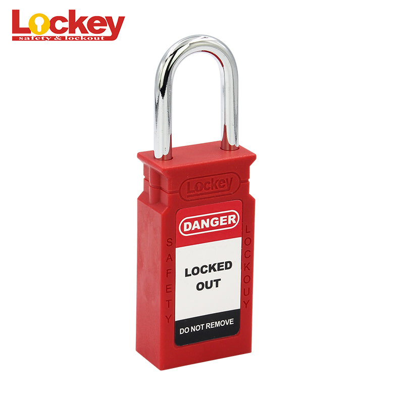 38 mm Steel Shackle Long-Body Safety Padlock — Detail view