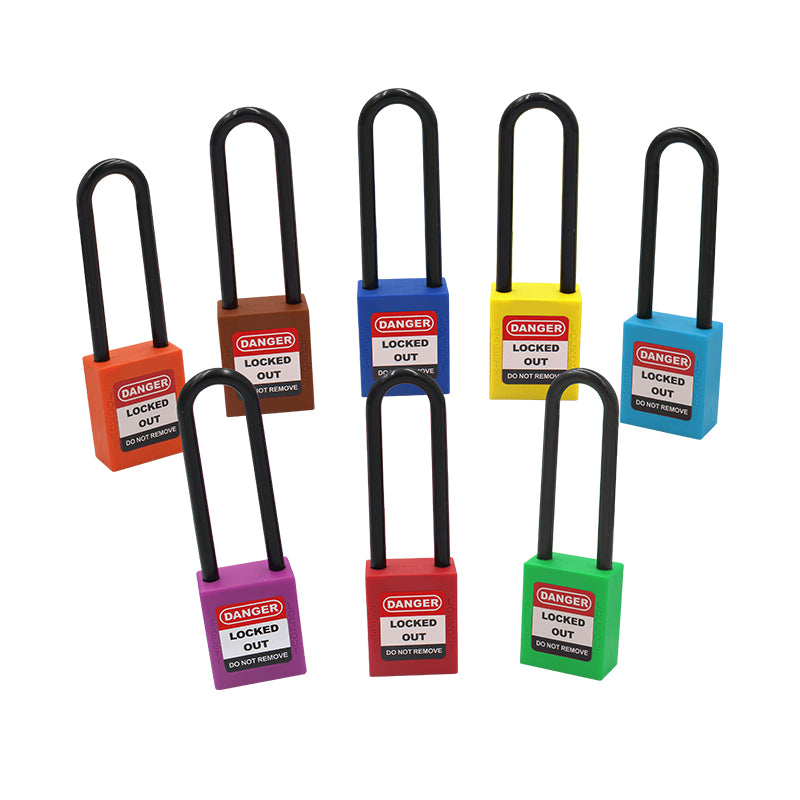 76 mm Nylon Shackle Safety Padlock — Color range