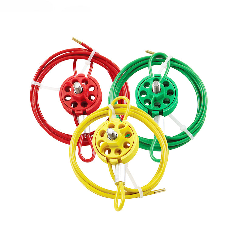 Wheel-Style Cable Lockout, 3.8 mm × 2 m — Color range
