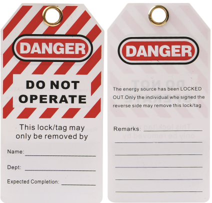 Do Not Operate Lockout Tag — Product view