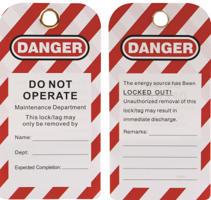Do Not Operate Lockout Tag — Product view