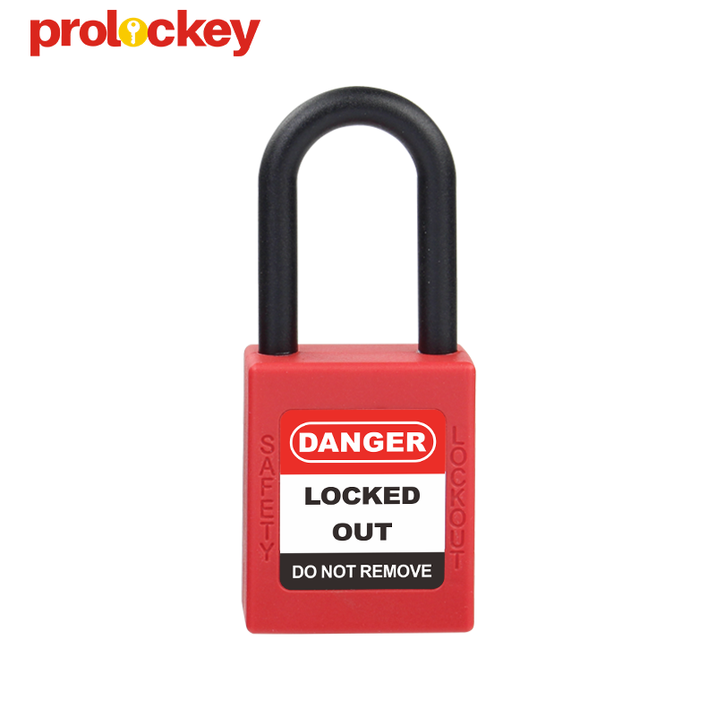 Red P series safety padlock with nylon shackle