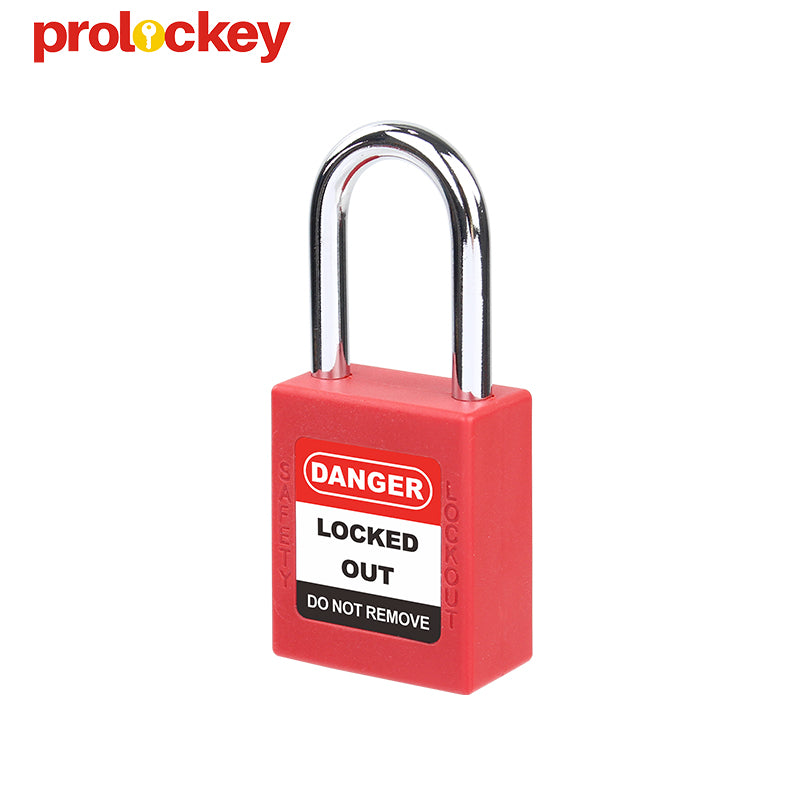 Red P series safety padlock with steel shackle