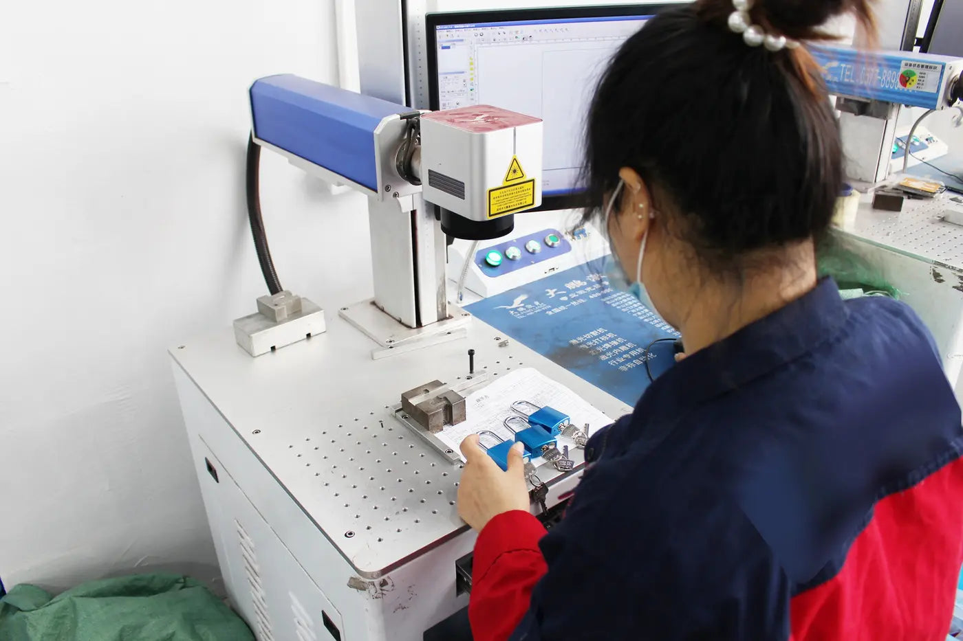 PROLOCKEY operator laser marking blue safety padlocks