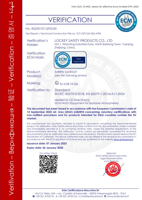 ATEX safety lockout verification protected web preview