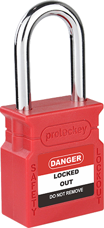 Red PROLOCKEY safety padlock for lockout tagout