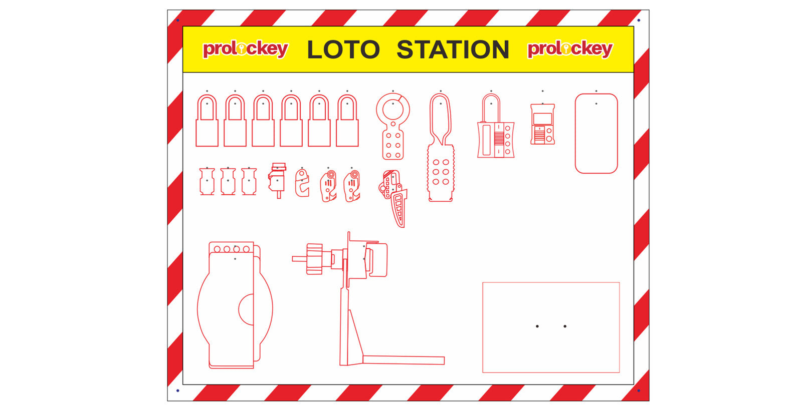 Custom branded PROLOCKEY lockout station board layout
