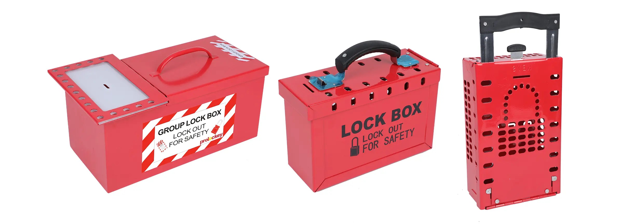 Three custom group lockout box styles for different team requirements