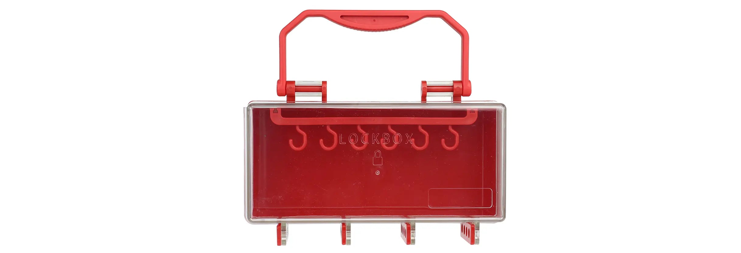 Portable transparent lockout box with carrying handle