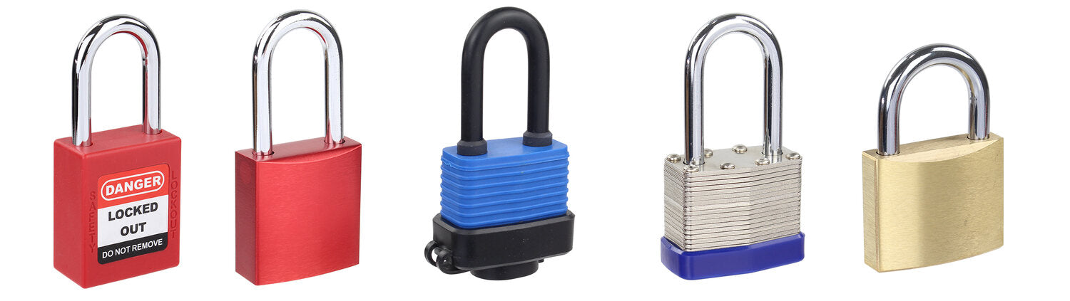 Nylon aluminium laminated steel and brass safety padlock body materials