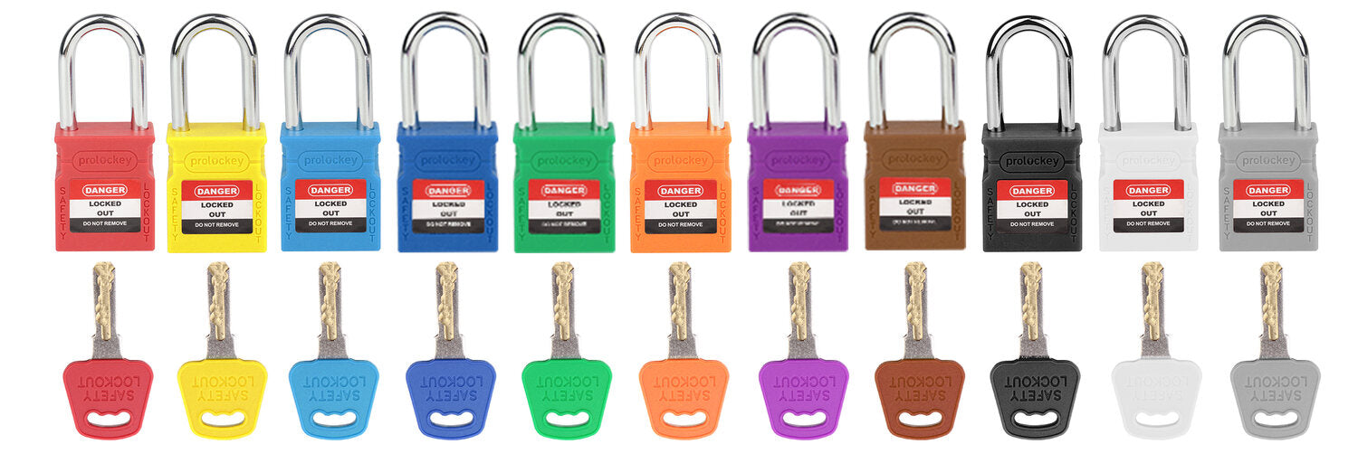 Colour coded key caps for customised safety padlocks