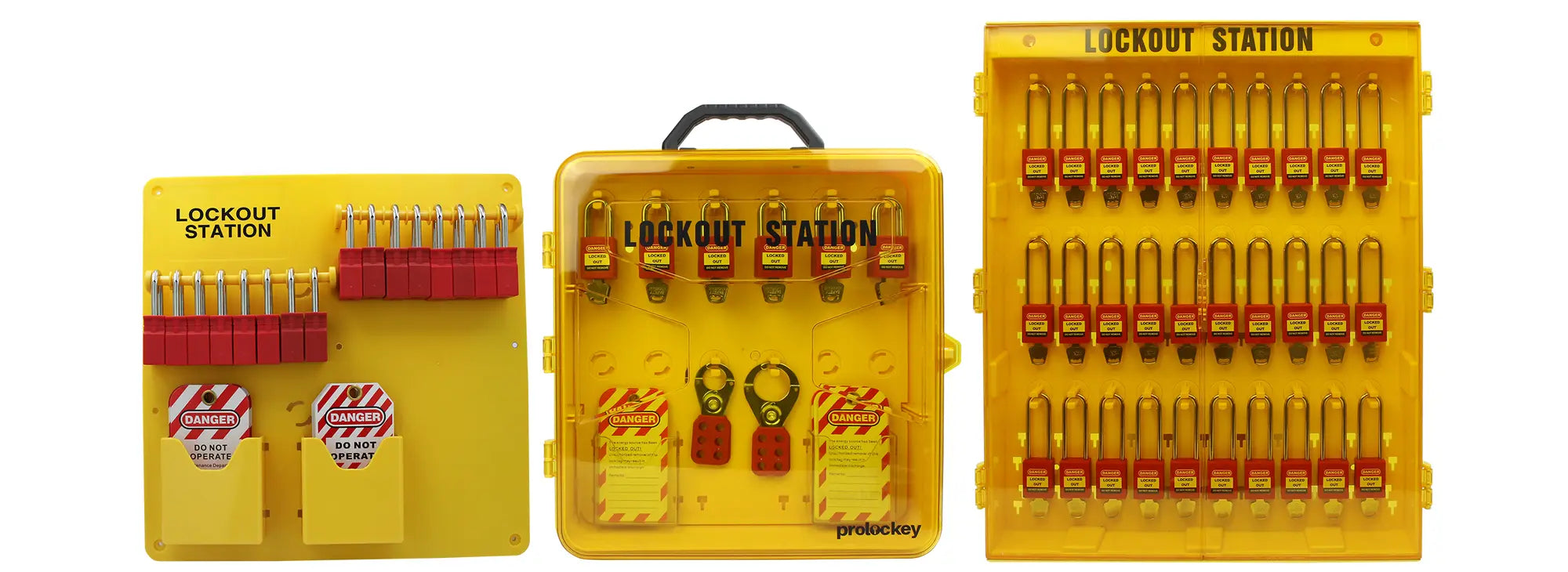 Open board portable case and high-capacity custom lockout station formats