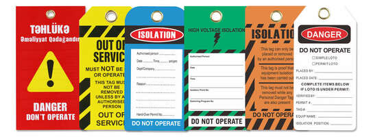 Multilingual customised lockout safety tag printing