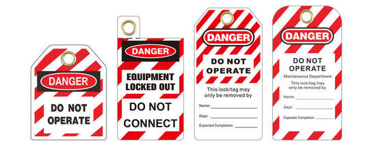 Custom safety tag size and format options