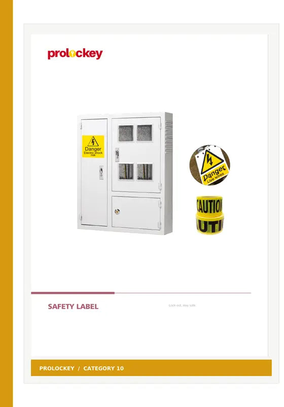 PROLOCKEY electrical safety and hazard warning labels catalog cover