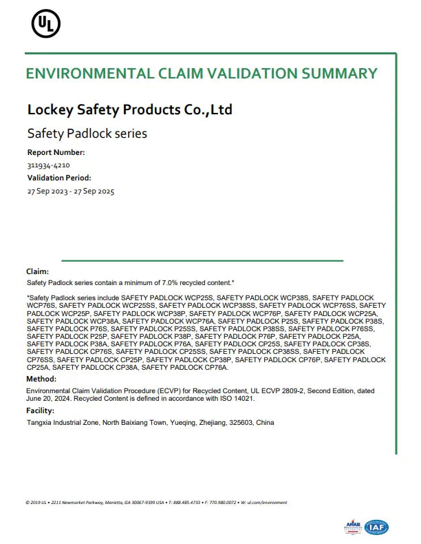 UL environmental claim validation summary protected web preview